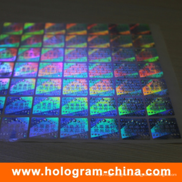 Autocollant olographe de laser 3D de sécurité fluorescent invisible